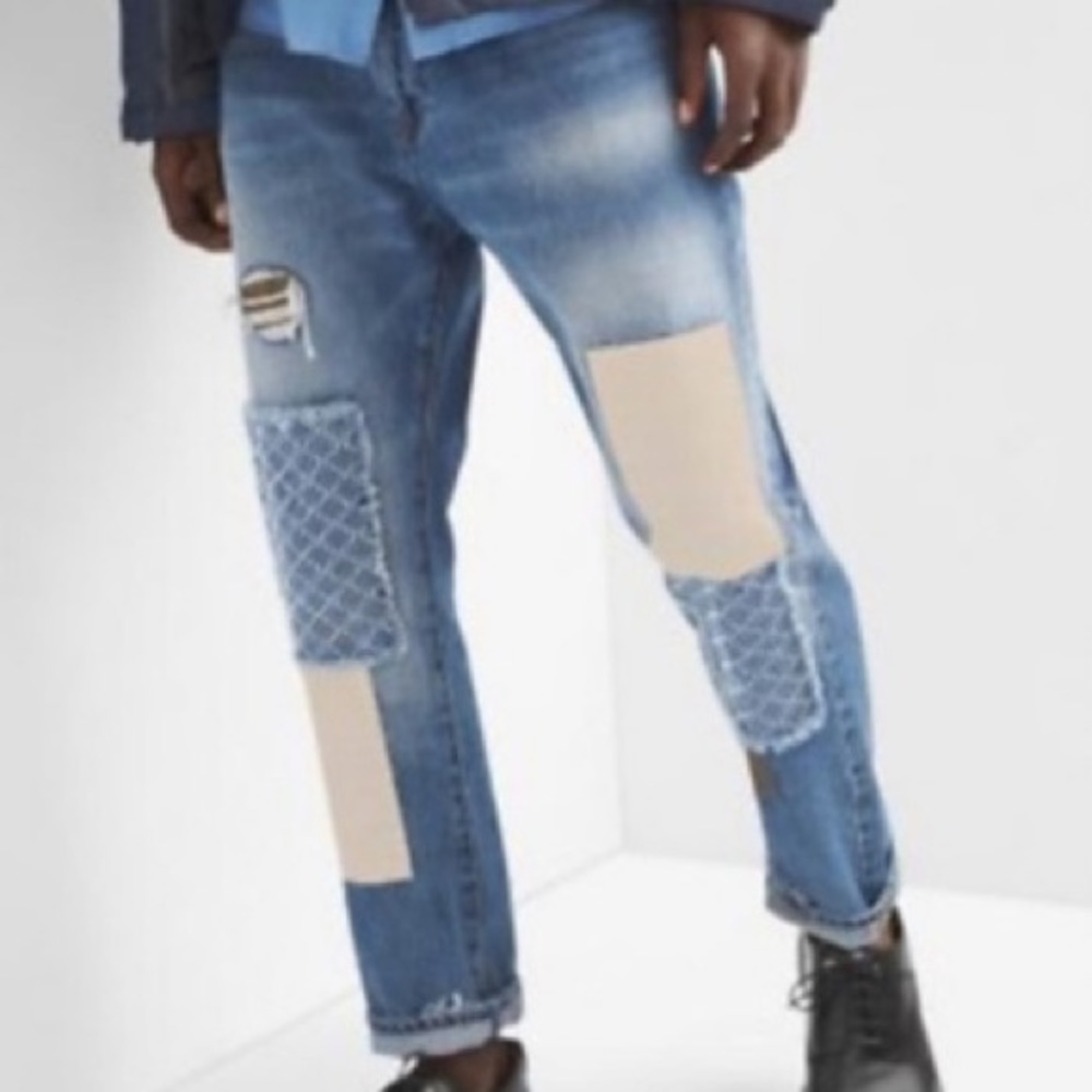 GAP x GQ x UA Sashiko Patch Denim